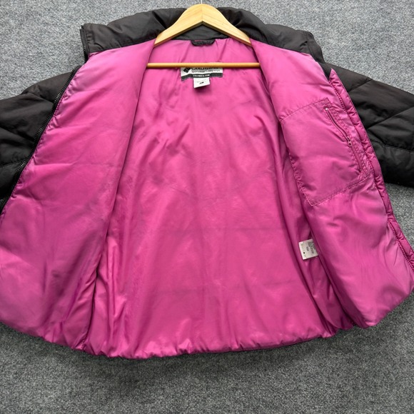 Columbia Jacket Women's Size L Brown Pink Down Puffer Chevron Quilted Full Zip - Picture 10 of 14